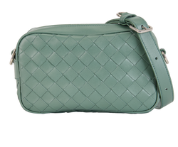 Intrecciato Camera Bag, Leather, Green, AD0706330B, DB, 3*
